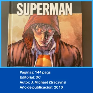 Foto que dice el numero de paginas, nombre y autor del comic Superman: Tierra Uno parte uno